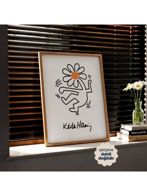 Persona Istanbul Keith Haring "dans Eden Çiçek" - Pop Art Enerji Posteri (Çerçevesiz)
