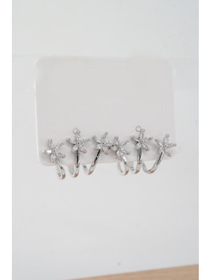 PremiumPort Şık ve Zarif Kadın Özel Tasarım Baget Zirkon Taşlı Küpe Seti