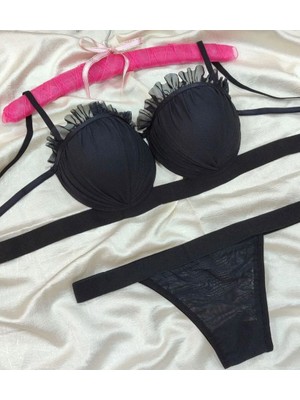 Agatha Secret Destekli Istiridye Model Sütyen Takımı Siyah