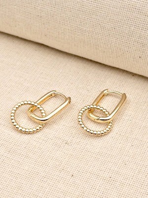 PremiumPort Şık Topçuklu Çelik Küpe, 3 Cm, Zarif ve Modern Takı Tasarımı