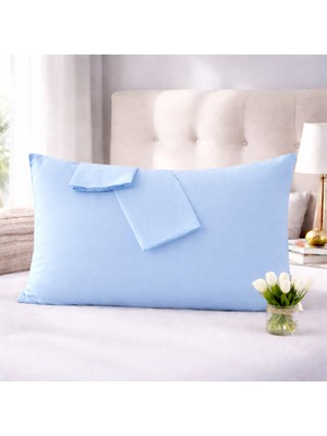 Lila Moon Mavi Renkli Pamuklu Ranforce Kumaştan Yastık Kılıfı (2ADET)