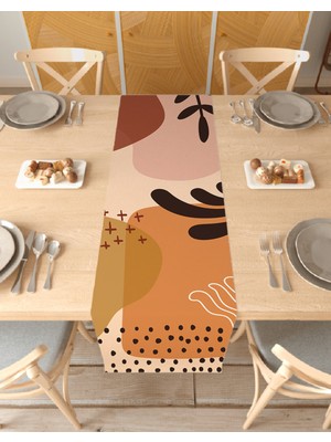 Greendecor Çiçek Bohem Desenli Özel Tasarım Runner Dijital Baskılı Dekoratif Masa Örtüsü Şık Ev Dekorasyonu