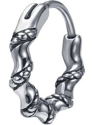 PremiumPort Şık Erkek 316L Çelik Halka Modeli Denizci Halat Tasarımı Küpe