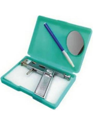 PremiumPort Paslanmaz Çelik Kulak Delme Seti, Kalem ve Ayna ile Profesyonel Kullanım