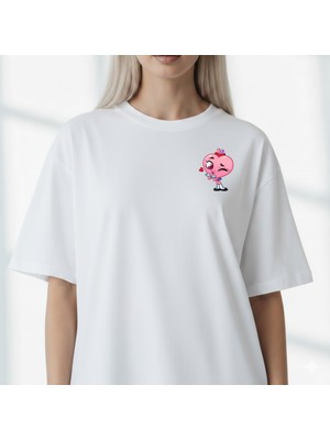 Etoile Studio Sevimli Pembe Kalp Sevgili Tişörtü | Sevgililer Günü Hediyesi | Unisex Oversize