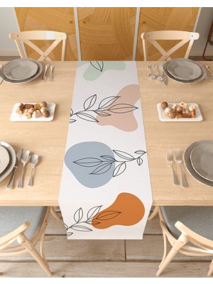 Greendecor Çiçek Bohem Desenli Özel Tasarım Runner Dijital Baskılı Dekoratif Masa Örtüsü Şık Ev Dekorasyonu