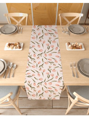 Greendecor Çiçek Bohem Desenli Özel Tasarım Runner Dijital Baskılı Dekoratif Masa Örtüsü Modern Ev Dekorasyonu