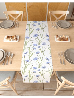 Greendecor Çiçek Bohem Desenli Özel Tasarım Runner Dijital Baskılı Dekoratif Masa Örtüsü Modern Ev Dekorasyonu