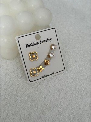 PremiumPort Şık Çelik Küpe Seti, Zarif ve Modern Takı Tasarımı