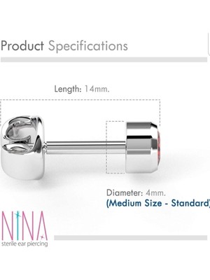 PremiumPort Medikal Çelik Nına Kulak Delme Küpesi Çift, Şık ve Güvenli Takım