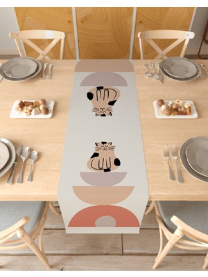 Greendecor Çiçek Bohem Desenli Özel Tasarım Runner Dijital Baskılı Dekoratif Masa Örtüsü Şık Ev Dekorasyonu