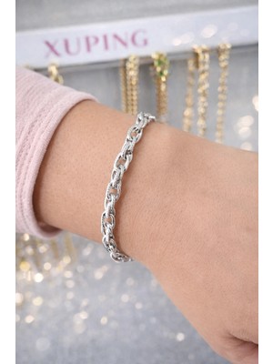 Gümüş Renkli Xuping Zincir Bileklik
