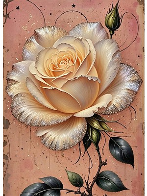 Bedeko Gül Resimli Mdf Ahşap Tablo