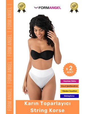 Form Angel #korse Iz Yapmaz Kaymayan Seamless Alt Karın Göbek Toparlayıcı String Külot Kadın Korse - 2 Adet
