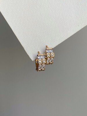 PremiumPort Parlak Rose Gold Çelik Halka Küpe, Taşlı ve Kararma Yapmaz, Şıklık ve Dayanıklılık