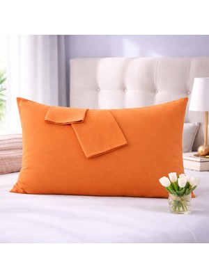 Lila Moon Turuncu Renkli Pamuklu Ranforce Kumaştan Yastık Kılıfı (2ADET)