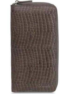 Hsc Bilişim Guard Texas Baskılı Kahverengi Fermuarlı Portföy Cüzdan