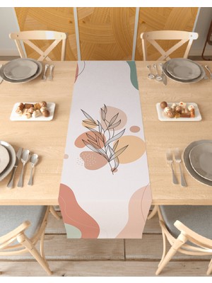 Greendecor Çiçek Bohem Desenli Özel Tasarım Runner Dijital Baskılı Dekoratif Masa Örtüsü Modern Ev Dekorasyonu