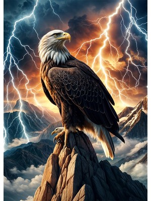 Bedeko Zirveden Bakan Kartal Resimli Mdf Ahşap Tablo