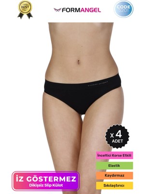 Form Angel #iççamaşırı Toparlayıcı Şekillendirici Iz Belli Etmeyen Düşük Bel Kadın Dikişsiz Slip Külot - 4 Adet