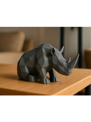 TSC Gergedan Ev Dekorasyonunda Şıklık Arayanlara Hediyelik Dekoratif Obje Figür 15 cm