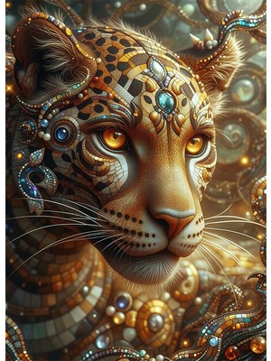 Bedeko Sürreal Leopar Resimli Mdf Ahşap Tablo