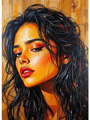 Bedeko Alımlı Kadın Resimli Mdf Ahşap Tablo