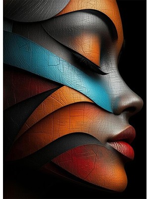 Bedeko Kadın Yüzü Temalı Mdf Ahşap Tablo