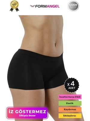 Form Angel #kadınboxer Toparlayıcı Şekillendirici Seamless Kaymaz Kadın Dikişsiz Boxer Iç Çamaşırı - 4 Adet