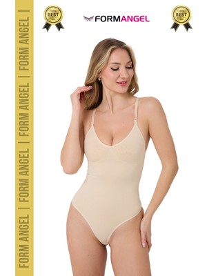 Form Angel #korse Iz Bırakmayan Kaymaz Seamless Toparlayıcı Dikişsiz Kadın Çıtçıtlı String Body Korse - 5 Adet
