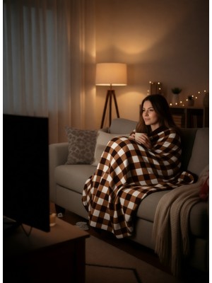 Mona Yatak Sıcak Tutan Tv Battaniyesi Kırmızı 140X200 cm Pamuk Polyester Yumuşak Doku