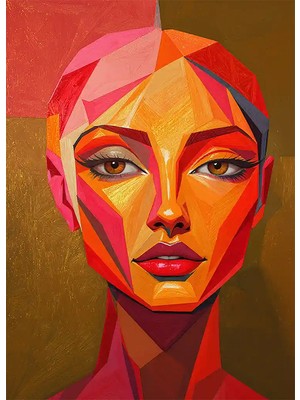 Bedeko Sürreal Kadın Yüzü Ahşap Tablo