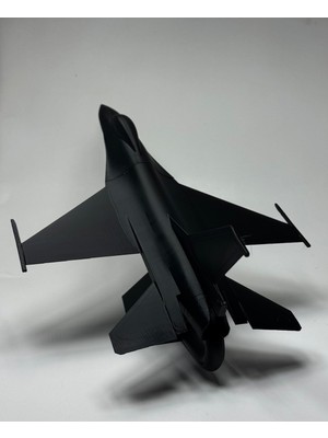 TSC F16 Savaş Uçağı Modeli Siyah Renk 15 cm Ev Ofsi Dekoratif Obje