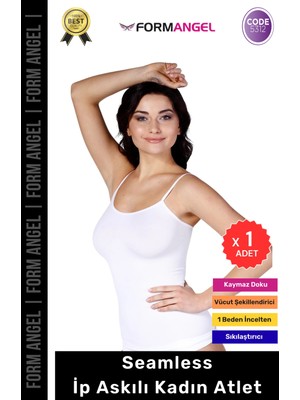 Form Angel #kadınatlet Fit Kalıp Seamless U Yaka Ince Sabit Askılı Kadın Toparlayıcı Ip Askılı Atlet - 1 Adet