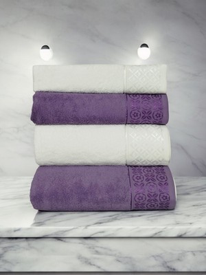 Arliva Home Banyo Havlu Takımı %100 Pamuklu 2 Adet 50X90 cm ve 2 Adet 90X150 cm