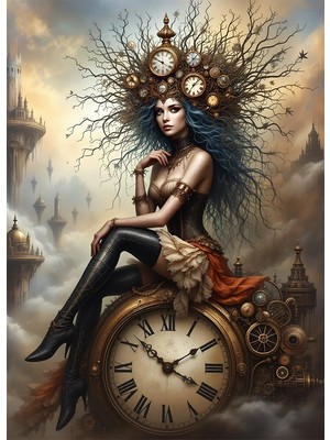 Bedeko Saatler ve Kadın Mdf Ahşap Tablo