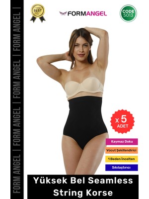 Form Angel #korse Seamless Dikişsiz Toparlayıcı Vücut Şekillendiren Kaymaz Yüksek Bel String Korse - 5 Adet