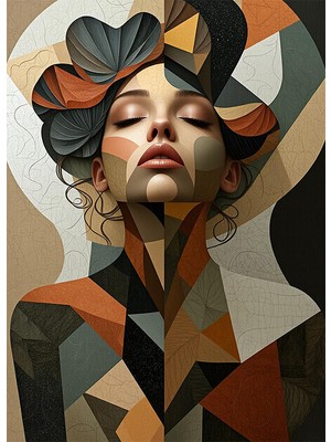 Bedeko Kadın Temalı Sürreal Mdf Ahşap Tablo