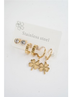 PremiumPort Kadın 316L Paslanmaz Çelik 6'lı Küpe Seti, Şık ve Dayanıklı Aksesuar