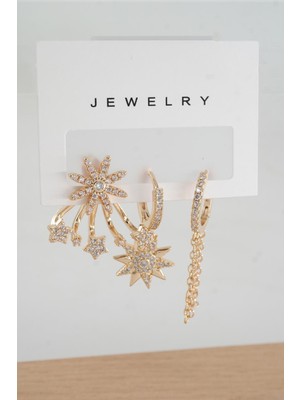 PremiumPort Şık Kadın Anti Alerjenik 3'lü Küpe Seti YSX0018