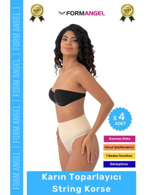Form Angel #korse Iz Yapmaz Kaymayan Seamless Alt Karın Göbek Toparlayıcı String Külot Kadın Korse - 4 Adet