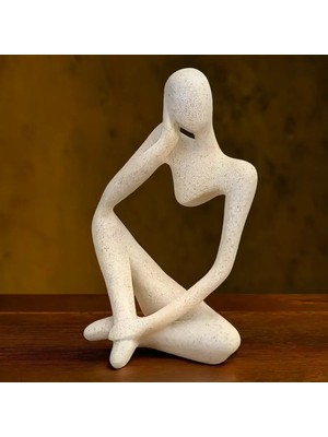 TSC Düşünen Adam Modern ve Klasik Dekorlara Uyumlu Dekoratif Obje Figür 15 cm