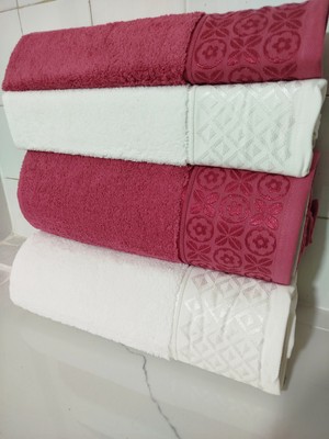 Arliva Home Banyo Havlu Takımı %100 Pamuklu 2 Adet 50X90 cm ve 2 Adet 90X150 cm