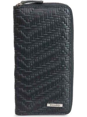Hsc Bilişim Guard Siyah Hasır Baskılı Fermuarlı Portföy Cüzdan
