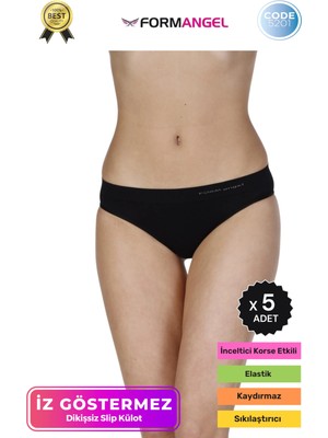 Form Angel #iççamaşırı Toparlayıcı Şekillendirici Iz Belli Etmeyen Düşük Bel Kadın Dikişsiz Slip Külot - 5 Adet