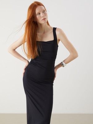 Lc Waikiki Yeni Sezon Kare Yaka Büzgülü Bodycon Elbise