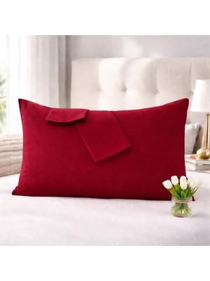 Lila Moon Bordo Renkli Pamuklu Ranforce Kumaştan Yastık Kılıfı (2ADET)