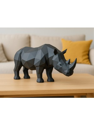 TSC Gergedan Sehpa ve Konsol Üstü Için Hediyelik Dekoratif Obje Figür 15 cm