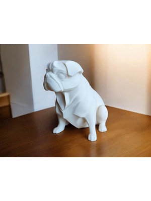 TSC Pug Heykeli Ofis Dekorunda Hediyelik Dekoratif Obje Figür 15 cm