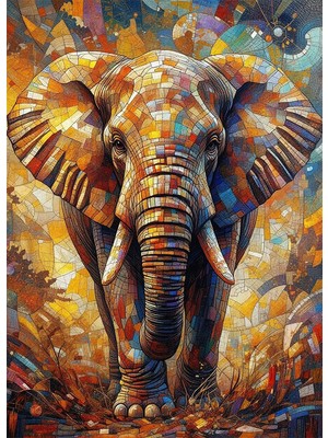 Bedeko Mozaik Taş Görünümlü Fil Mdf Ahşap Tablo